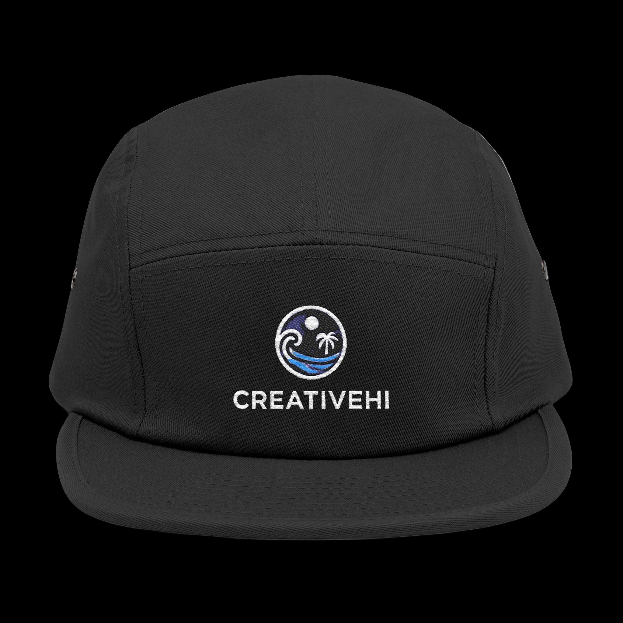 Black cap with 'CREATIVEHI' logo on a white background