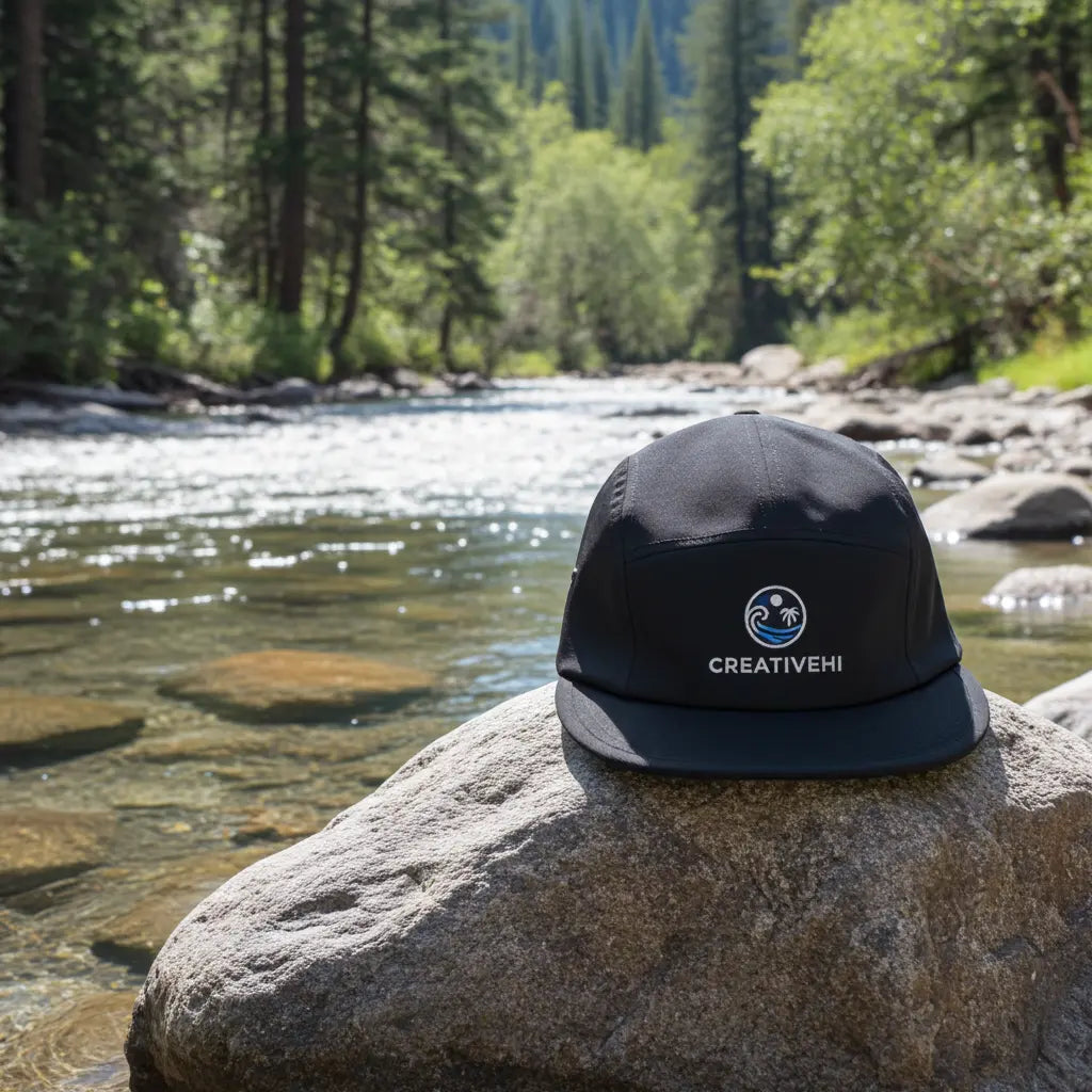 Embroidered 5 Panel Cap Printify